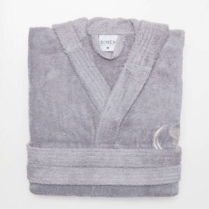 Μπουρνούζι Ενηλίκων Με Κουκούλα Logo Γκρι