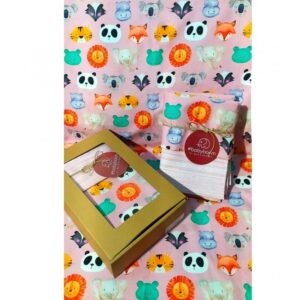 Σετ 4τμχ σεντόνια κούνιας 100%βαμβακερά Zoo Baby Pink ZBP3