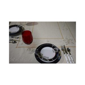 ΤΡΑΠΕΖΟΜΑΝΤΗΛΟ MALCOHOME 160X220 ΜΠΕΖ ΡΟΚΟΚΟ ΜΕ ΑΖΟΥΡ MALCO YTA082190