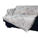 ΡΙΧΤΑΡΙ ΒΑΜΒΑΚΕΡΟ TROPICAL LEAVES ASH GREY TRA170, Διαστάσεις 180x300 (τριθέσιο)
