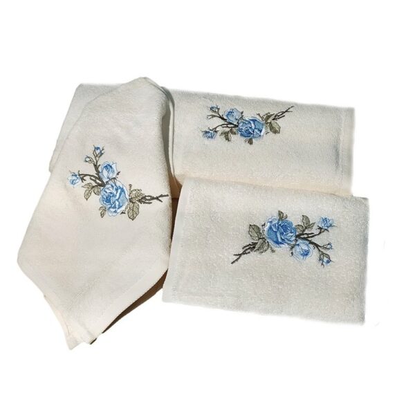 ΣΕΤ ΠΕΤΣΕΤΕΣ MALCOHOME 3 ΤΕΜΑΧΙΩΝ ΜΕ ΚΕΝΤΗΜΑ BLUE ROSE BLRS1