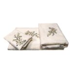 ΣΕΤ ΠΕΤΣΕΤΕΣ MALCOHOME 3 ΤΕΜΑΧΙΩΝ ΜΕ ΚΕΝΤΗΜΑ CHERRY BLOSSOM BEIGE CHRBG1