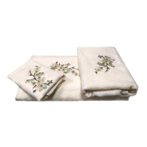 ΣΕΤ ΠΕΤΣΕΤΕΣ MALCOHOME 3 ΤΕΜΑΧΙΩΝ ΜΕ ΚΕΝΤΗΜΑ CHERRY BLOSSOM BEIGE CHRBG1