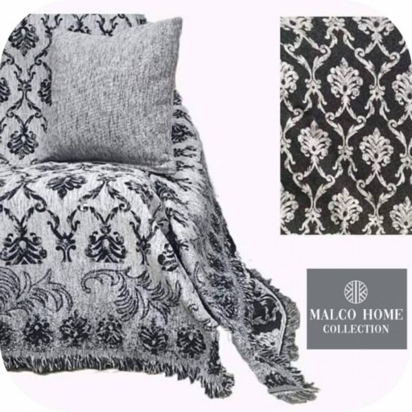 ΡΙΧΤΑΡΙ ΣΕΝΙΛ MALCOHOME ΤΡΙΘΕΣΙΟ BAROQUE GREY-BLACK BRK-GB3