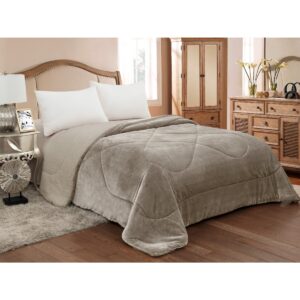 ΚΟΥΒΕΡΤΟΠΑΠΛΩΜΑ FLANNEL/SHERPA 220X240 (809) TAUPE