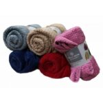 ΚΟΥΒΕΡΤΑ POP CORN FLEECE ΥΠΕΡΔΙΠΛΗ 220Χ240 ΚΟΥZ84, Χρώμα Mπλε Dusty pink Μπεζ